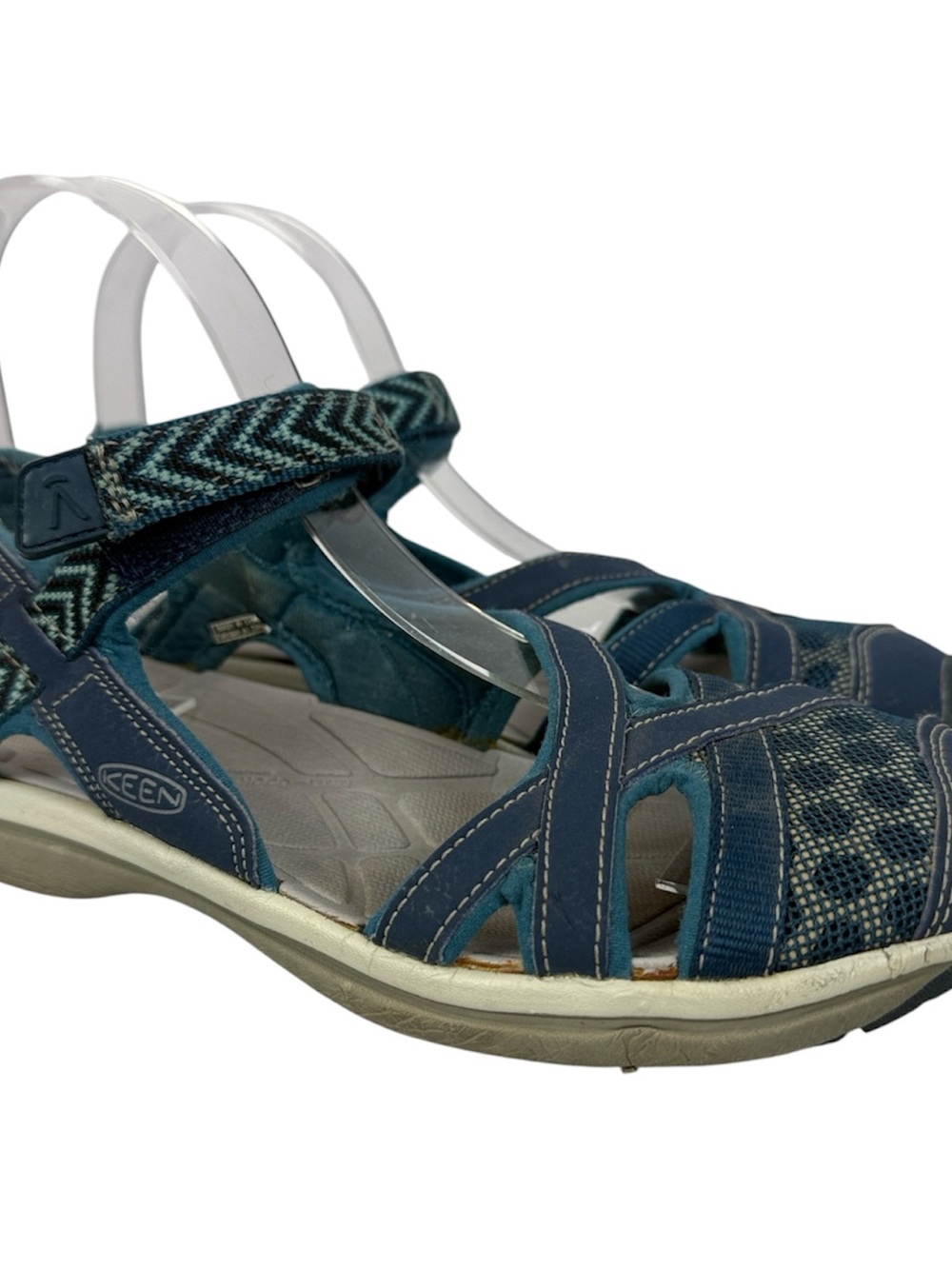 KEEN Rose Strappy Athletic Walking Sandals Blue Chevron Women’s Size 7